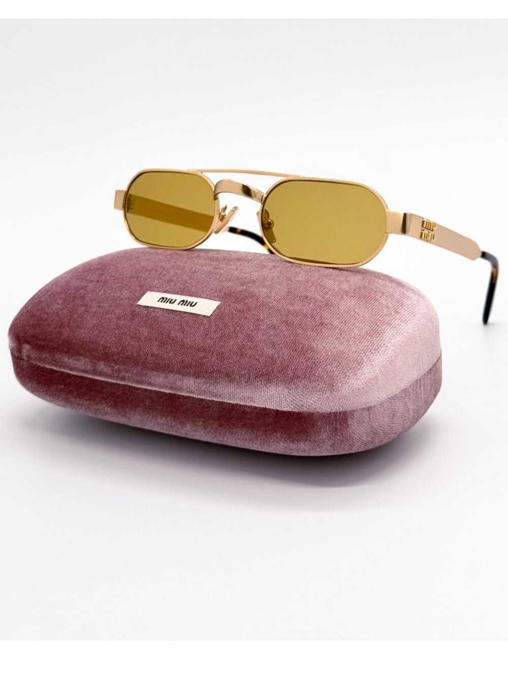 New Miu Miu MUB52S 22M10Y Gold Yellow Women Sunglasses SMU B52